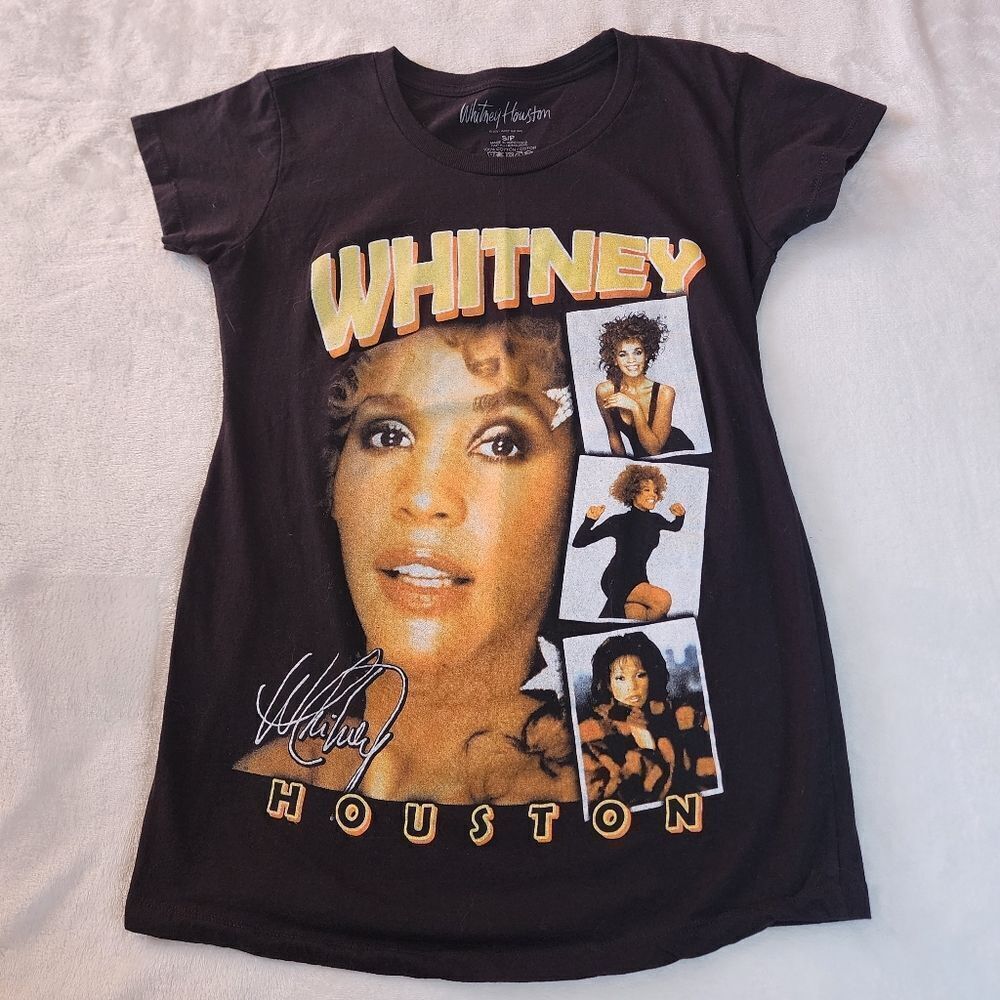 Whitney Houston Black Tshirt With Graphics Size Small